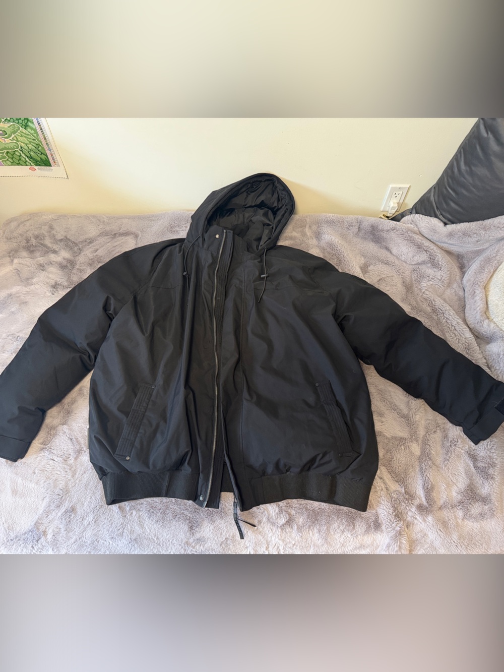 Projek Raw 4XT Black Hooded Bomber Jacket